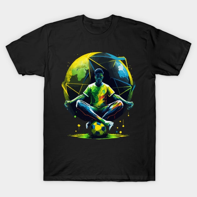 Brazil Soccer Magic Artwork T-Shirt by AlNoah